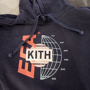 Kith Dark Blue Textured Hoodie